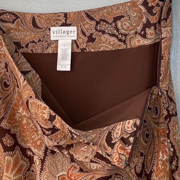 Villager Size 12 Sheer Brown Paisley Skirt Whimsigoth Goblincore Y2K Boho Fairy - Picture 5 of 7